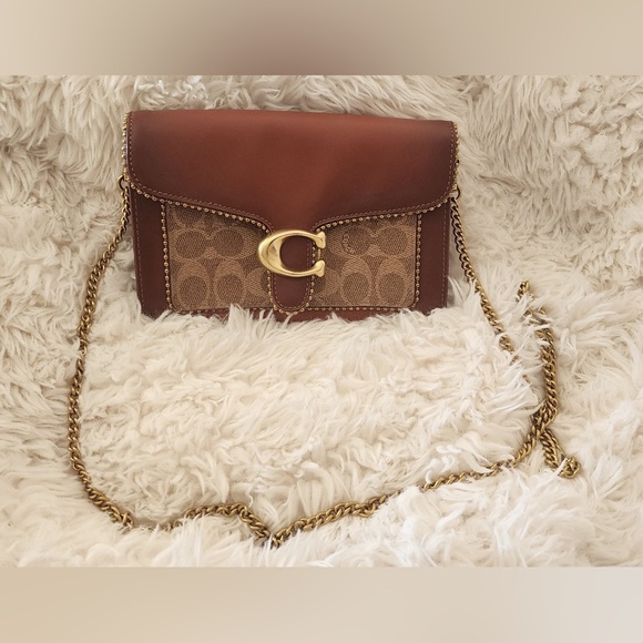 Coach Tabby Chain Clutch In Signature Canvas With Beadchain - Picture 1 of 5
